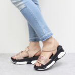 日本製 スポーツサンダル スポサン カジュアル グリッター 厚底 6cmヒール